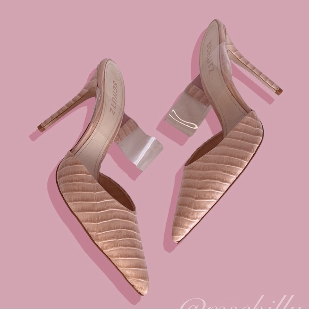 SCHUTZ Nude Textured Heels